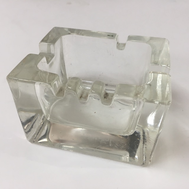 ASHTRAY, Glass Scandinavian Style - Deep Rectangular